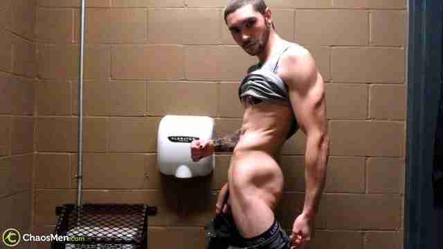 ChaosMen – Jake Hart Public Rest Room Solo Jerk Off