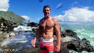 GayHoopla – Danny Klein Missing JO plus Extended Hawaii Ocean Outdoor Jerk